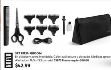 Azul - SET FRESH GROOM Afeitadora: 14.5 x 13.3 cm. cód. 35673