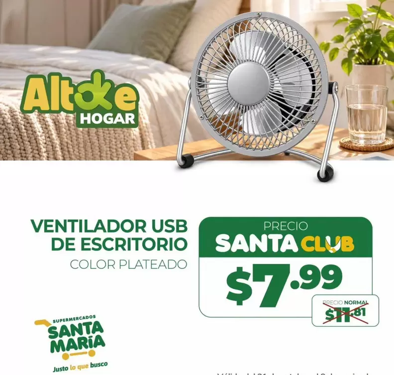 Santa Maria - VENTILADOR USB DE ESCRITORIO