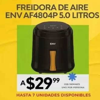 uno - FREIDORA DE AIRE ENV AF4804P 5.0 LITROS