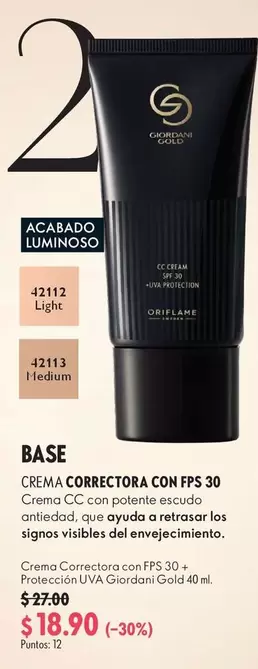 Oriflame - CREMA CORRECTORA CON FPS 30