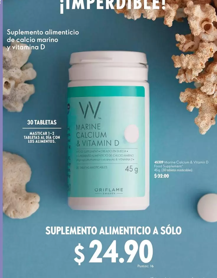 Oriflame - Suplemento alimenticio de calcio marino y vitamina D