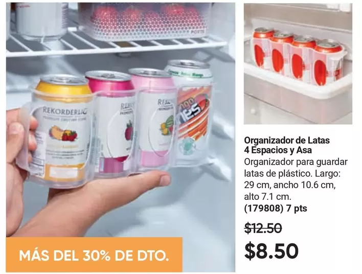 Organizador de Latas 4 Espacios y Asa