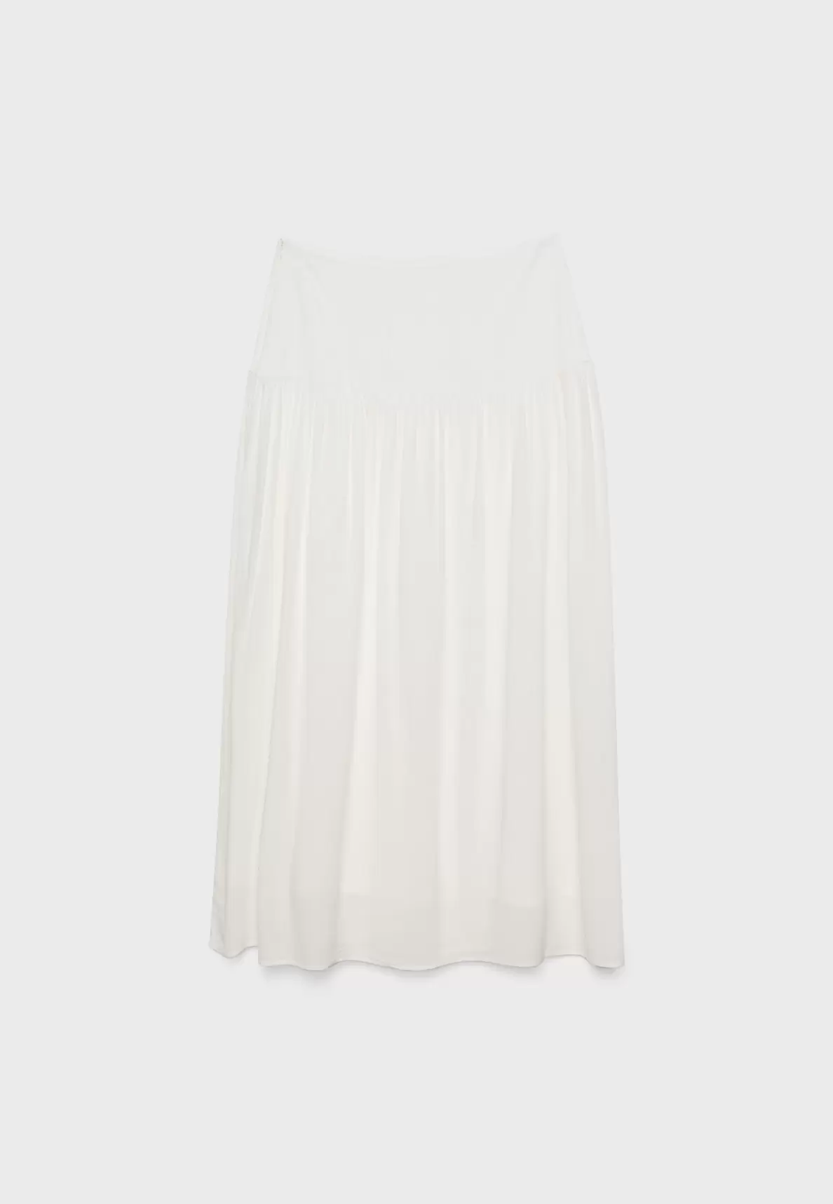 Falda combinada fluida midi