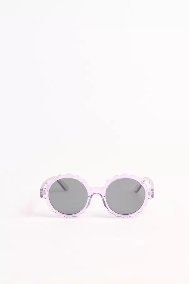 Gafas de sol de marco redondo en color violeta y crema