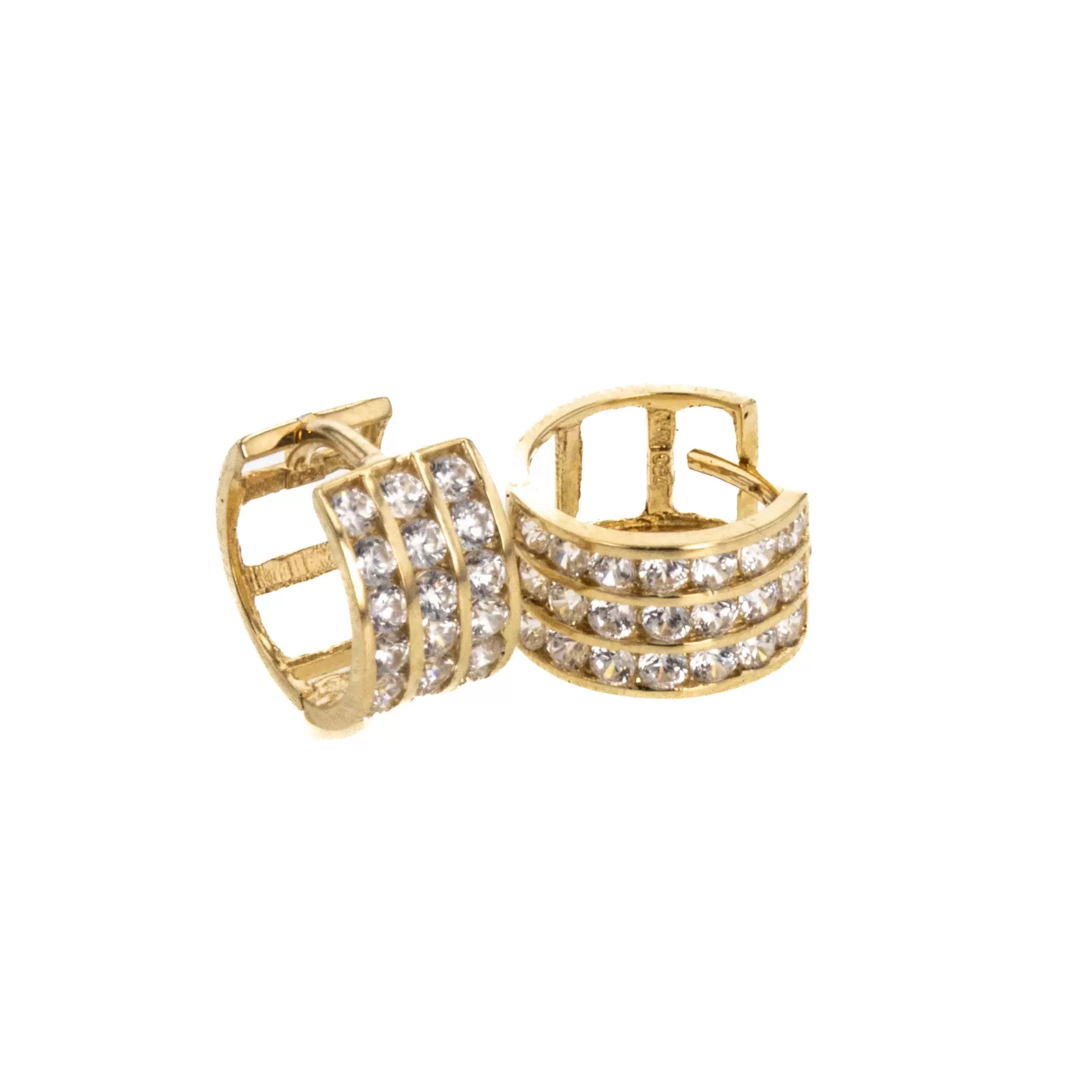 ARETES ARGOLLAS CON ZIRCONES 18K