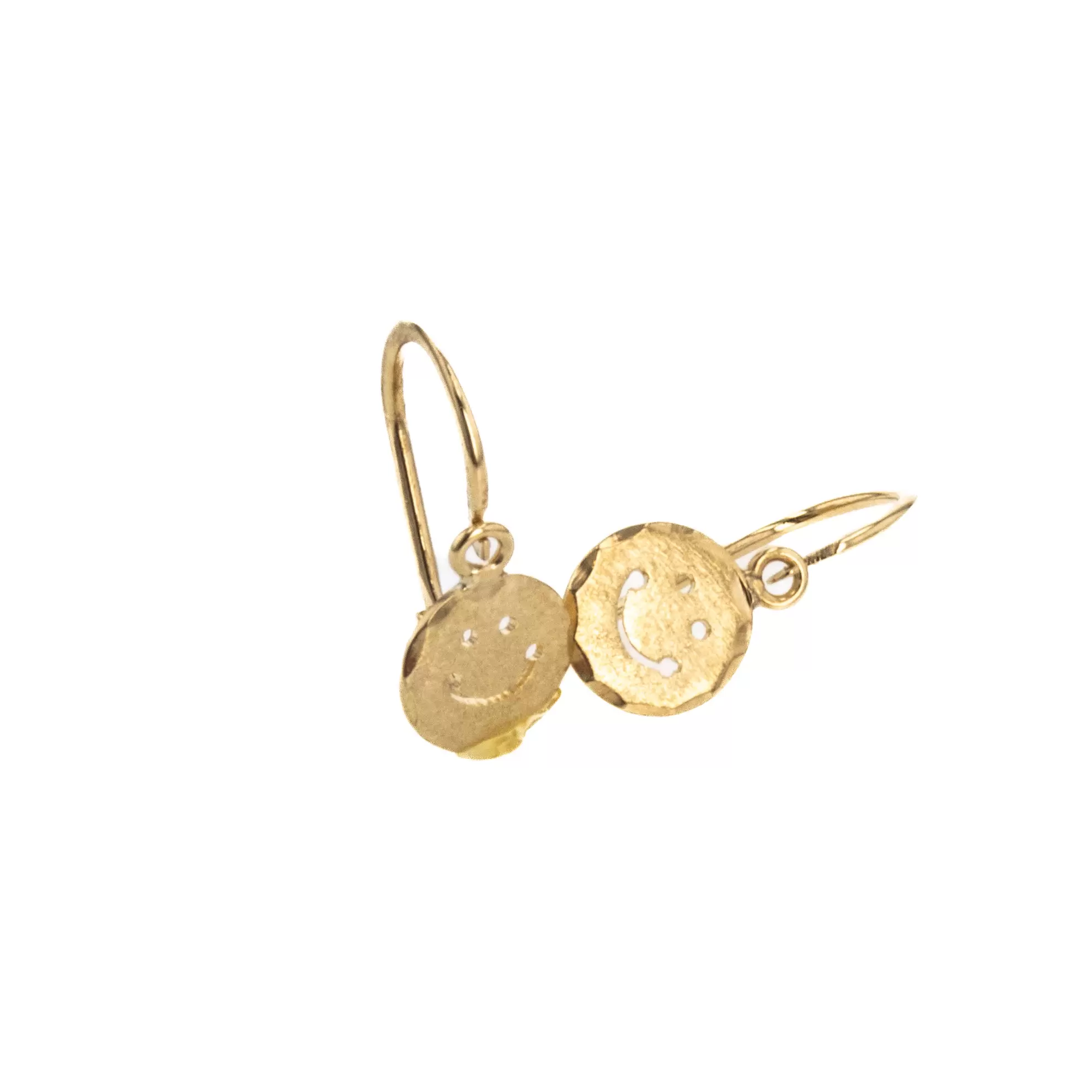 ARETES ZARCILLOS CARA FELIZ 18K