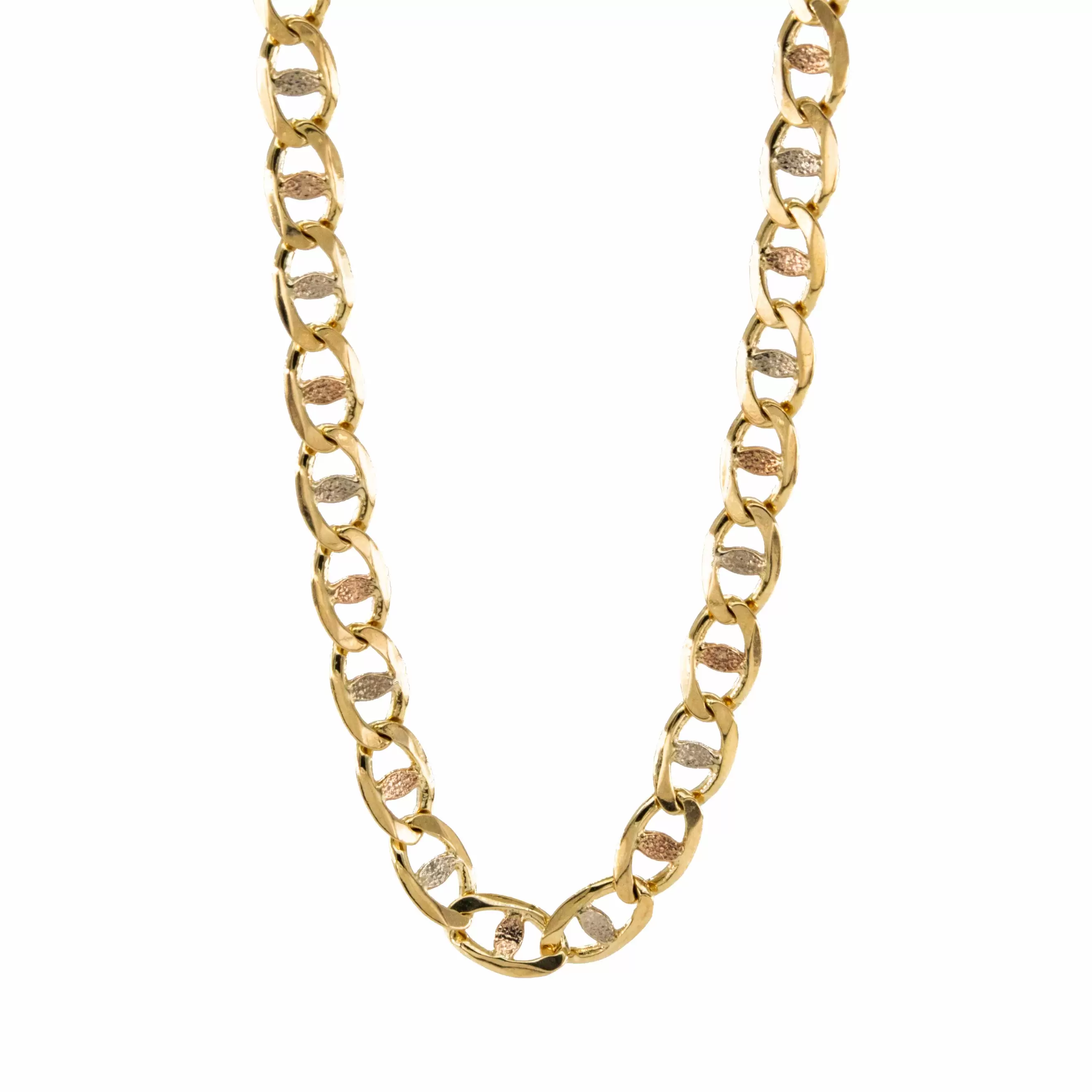 CADENA ANCLA 3 TONOS 18K