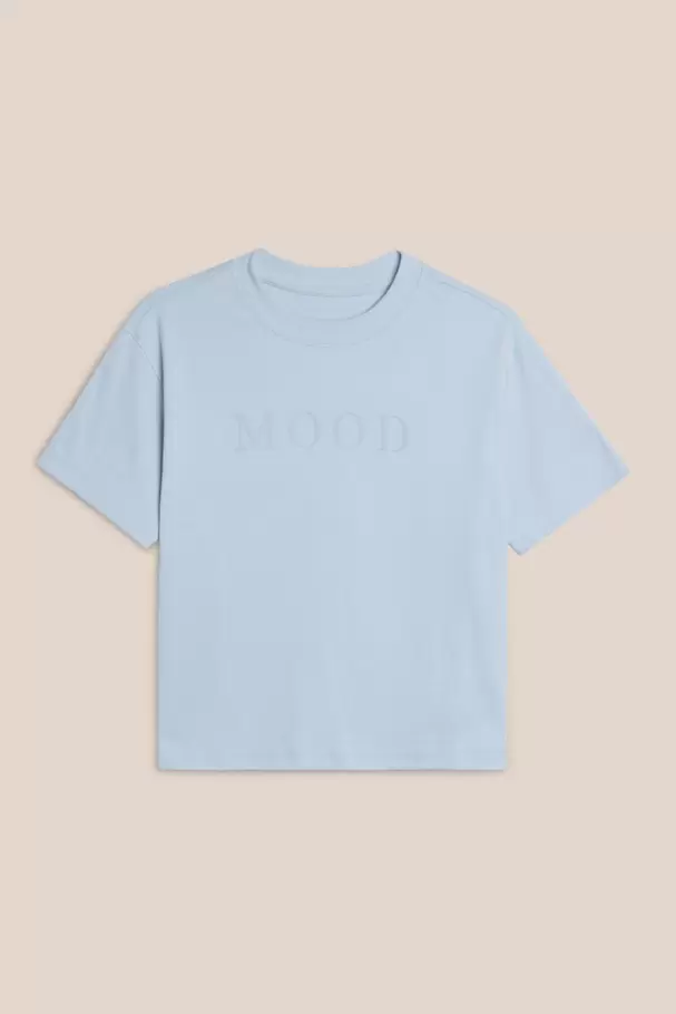 Camiseta estampada unicolor holgada manga corta