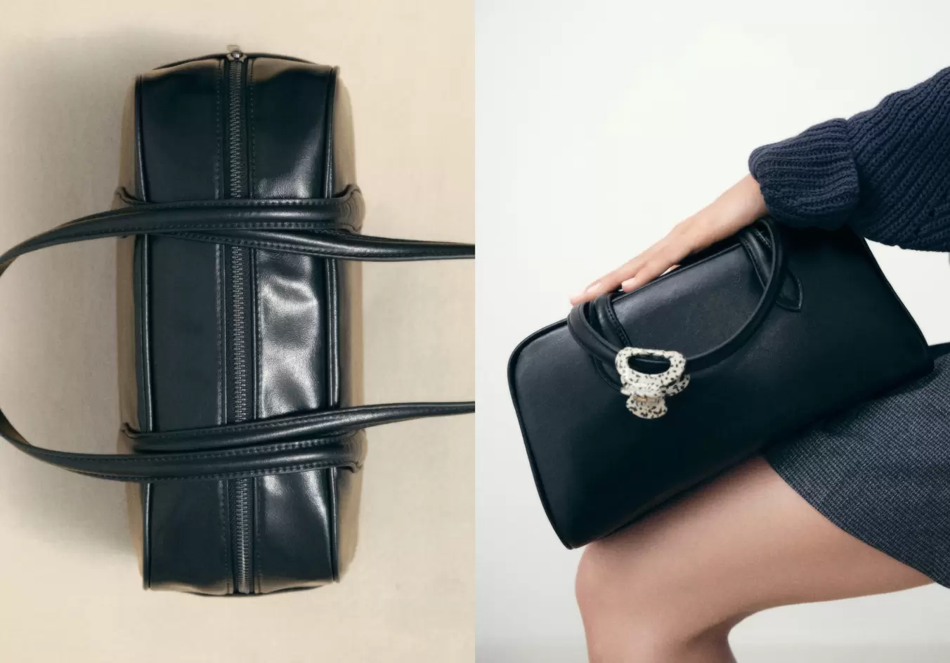 Bolso bowling efecto piel