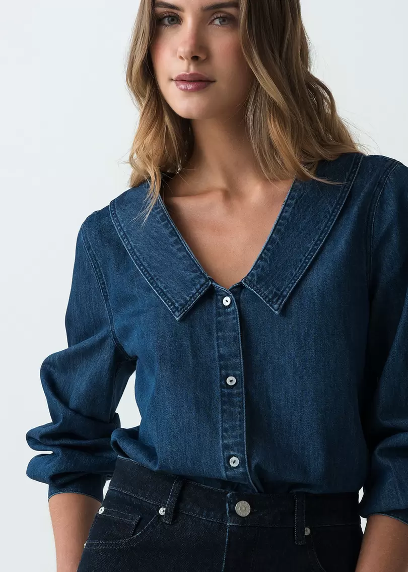 Camisa manga larga en denim