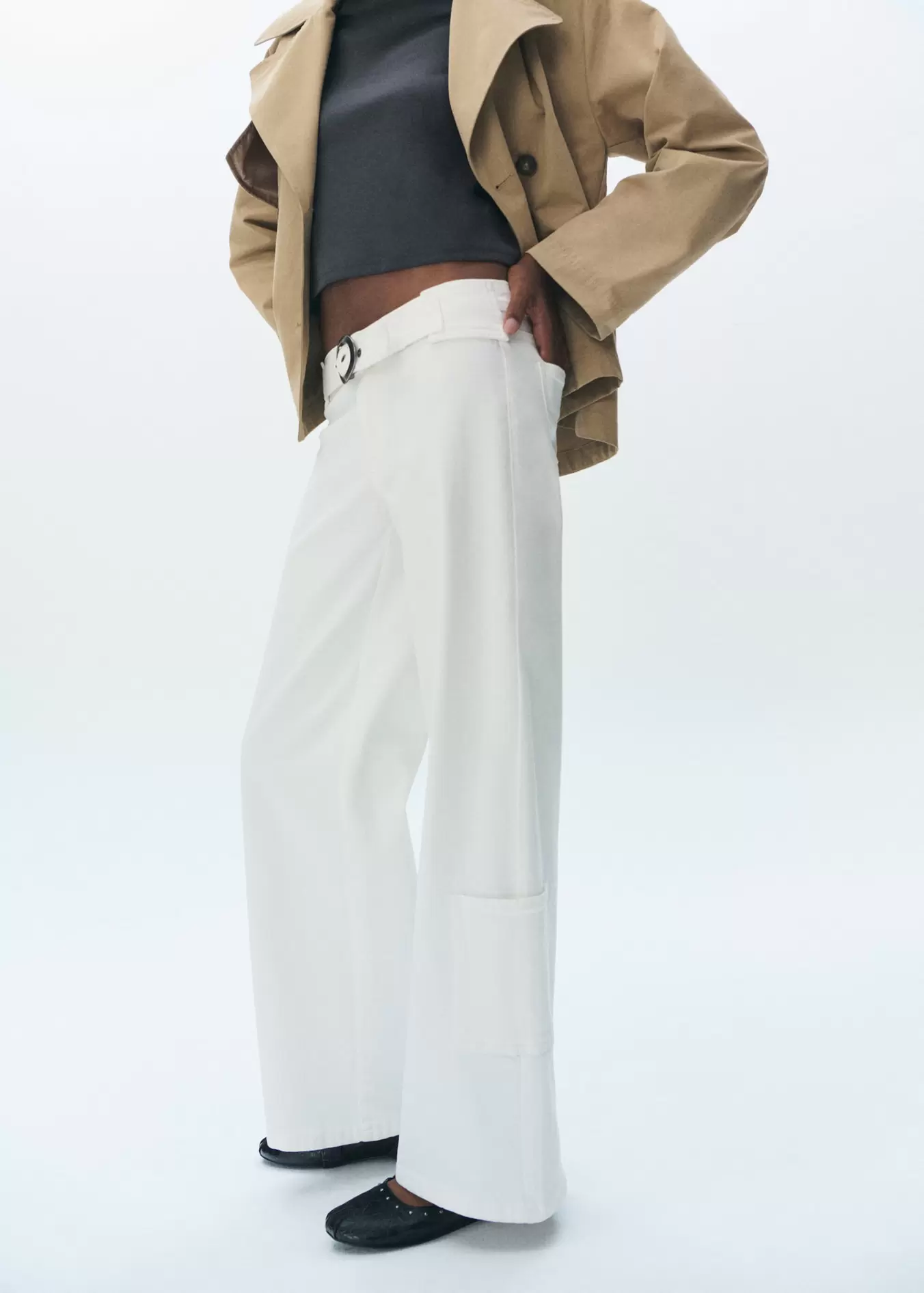 Jeans wideleg hebilla
