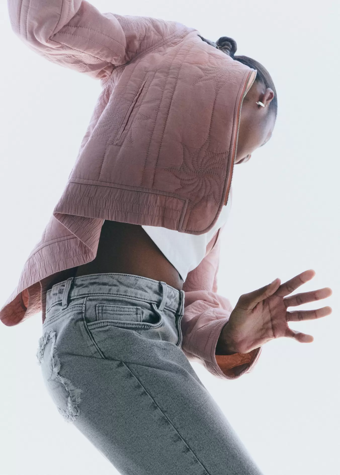 Chaqueta acolchada bordada