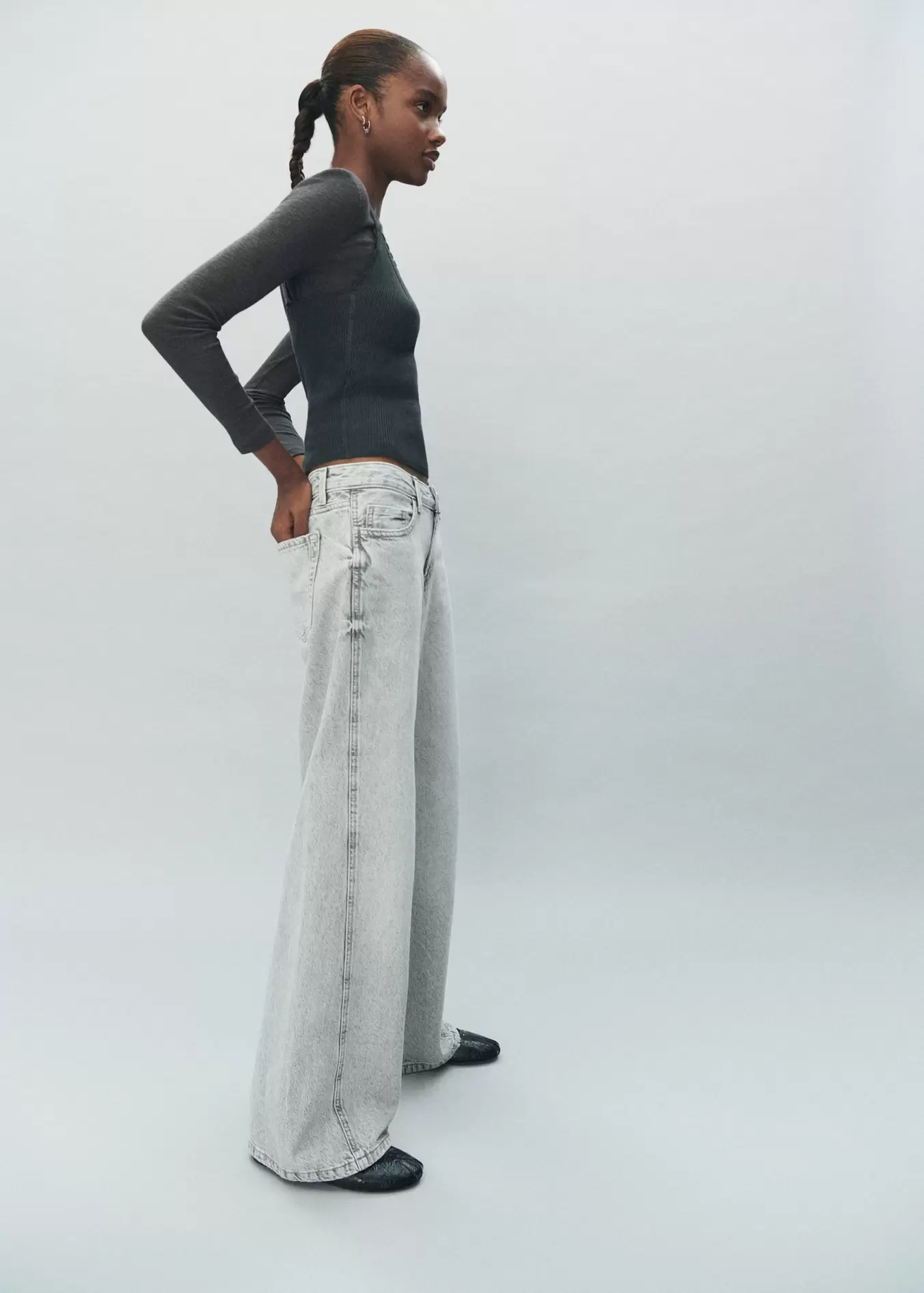 Jeans low waist wideleg