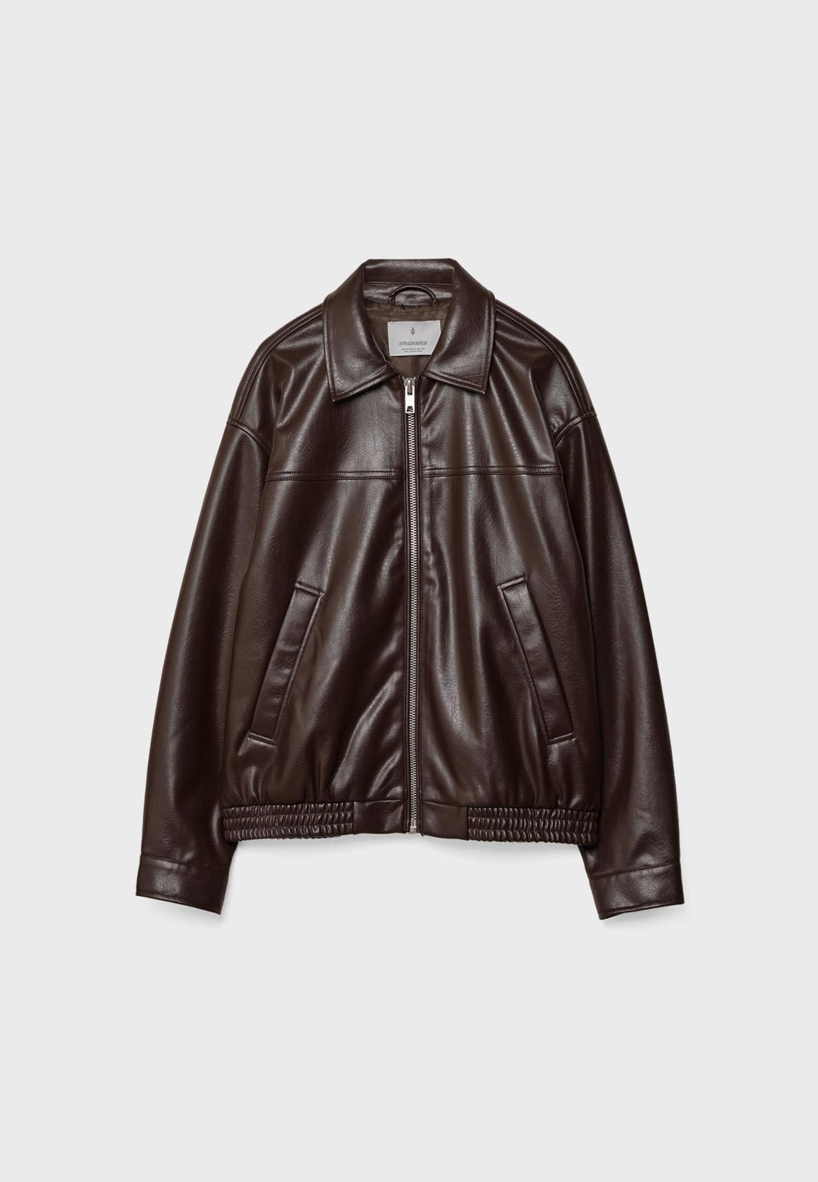 Cazadora oversize efecto piel