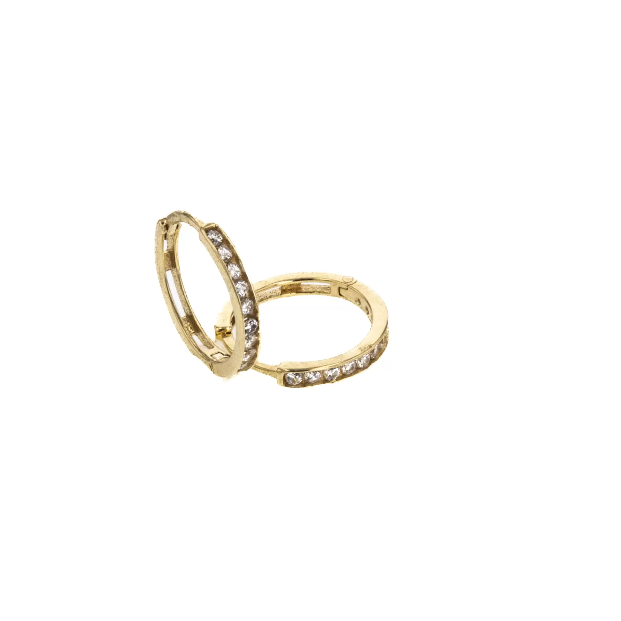 ARETES ARGOLLAS CON ZIRCONES 18K