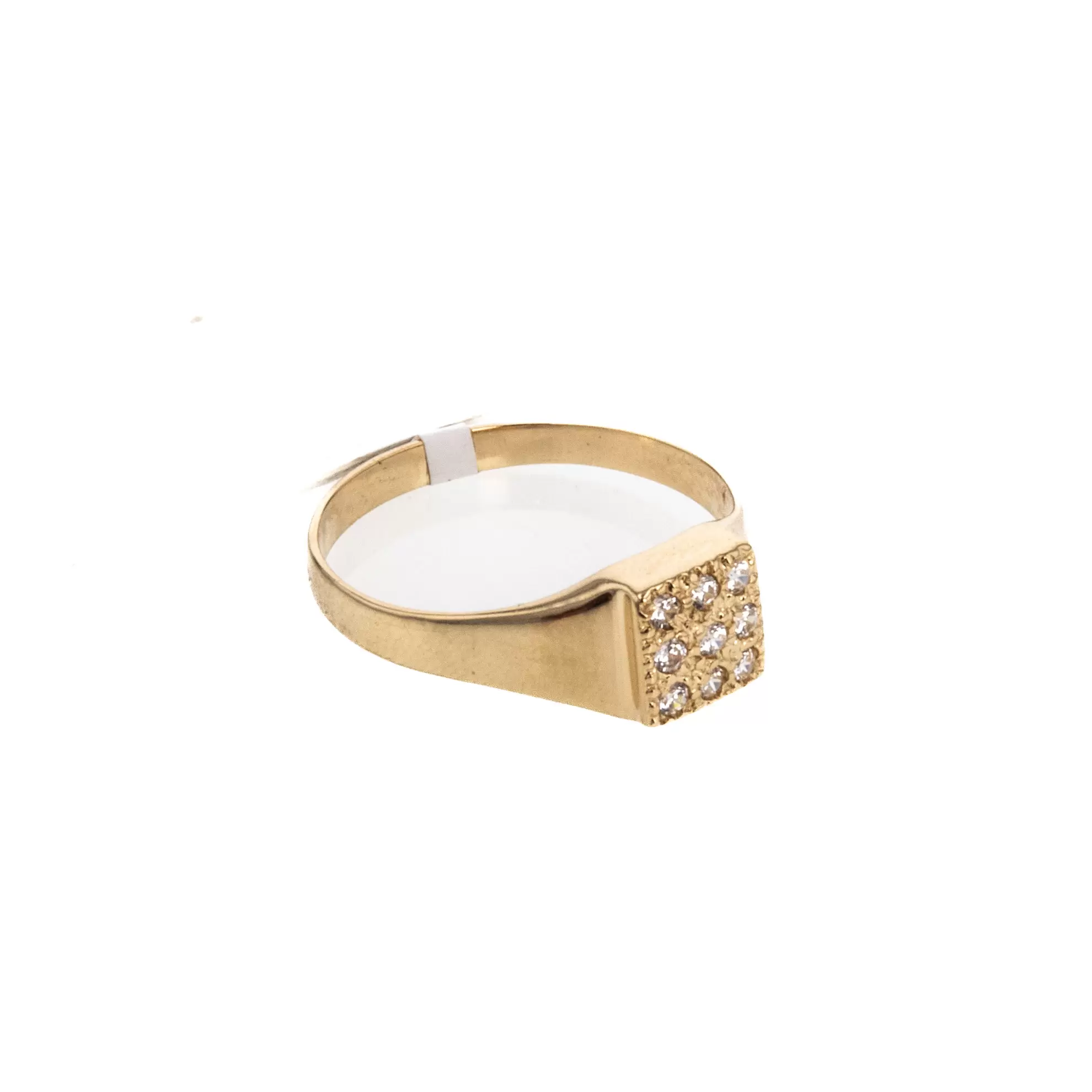 ANILLO PLACA CON ZIRCONES 18K