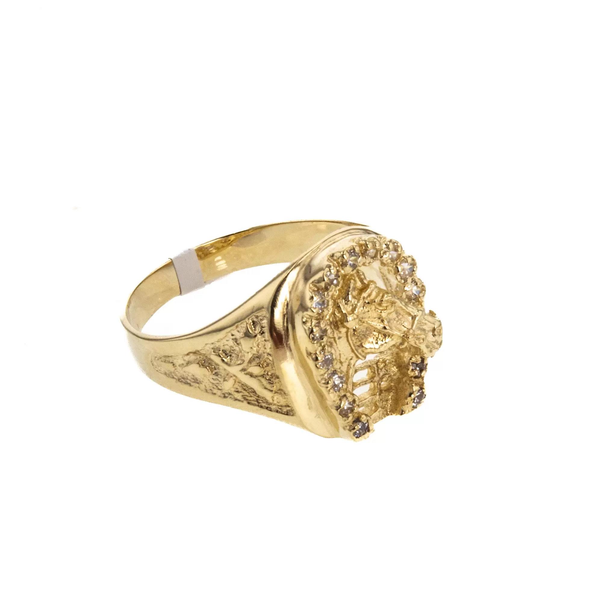 ANILLO HERRADURA CON ZIRCONES 18K