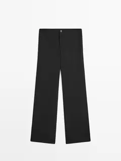 Pantalón straight fit tiro medio