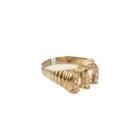 ANILLO HERRADURAS CON ZIRCONES 18K