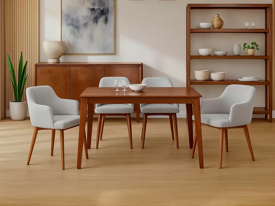 Comedor Milo Cuadrado + 4 Butacas Donna