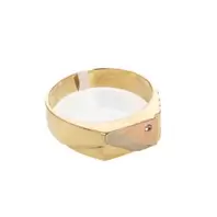 ANILLO PLACA 3 TONOS CON ZIRCON 18K