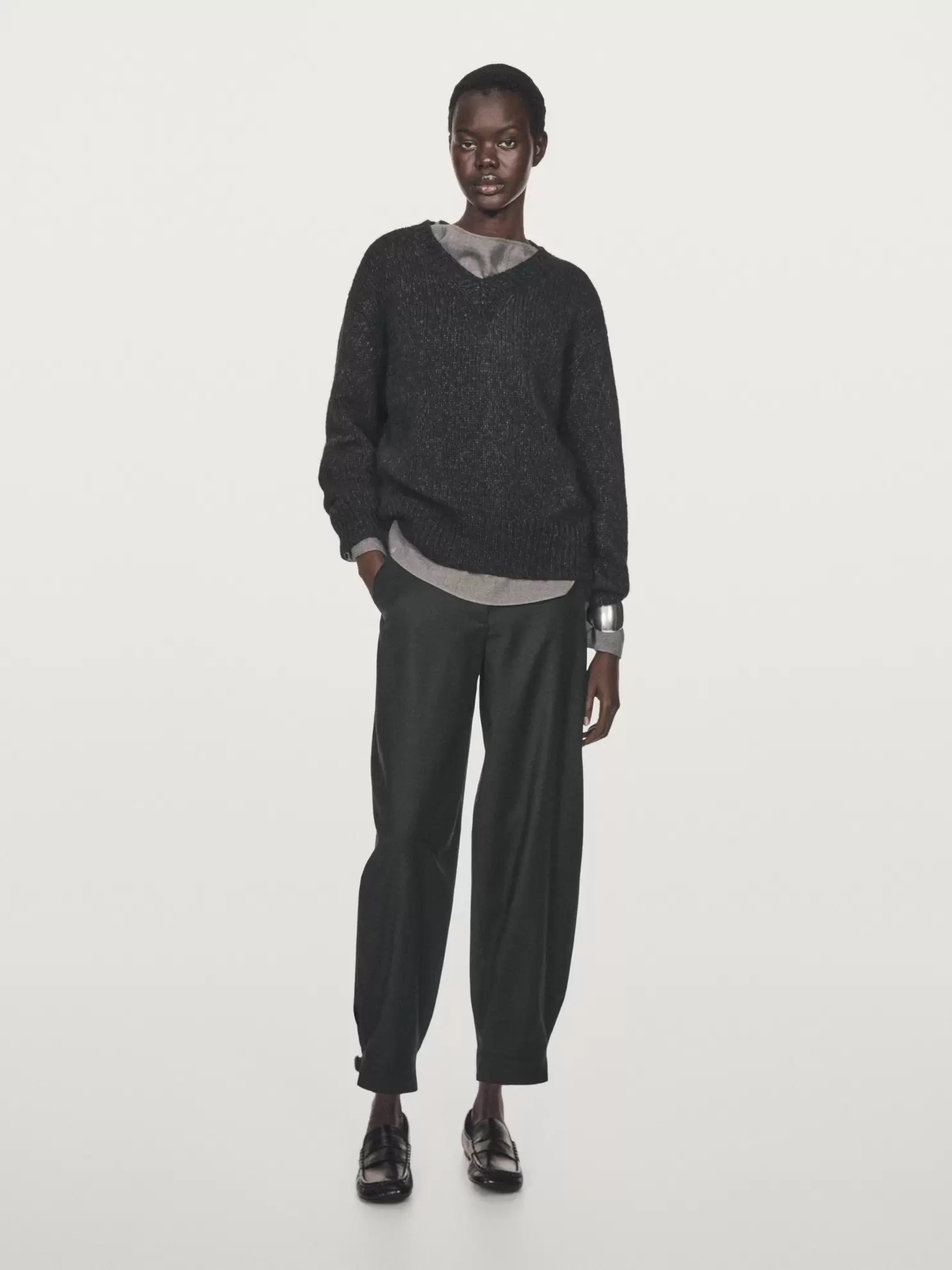 Jersey punto cuello pico