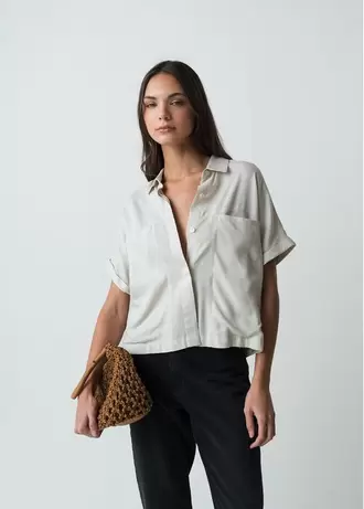 Camisa manga corta tipo lino