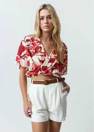 Camisa manga corta de flores