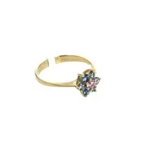 ANILLO FLOR CON ZIRCONES 18K