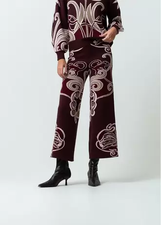 Pantalón Palazzo tiro medio tejido