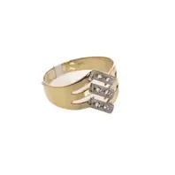 ANILLO 2 COLORES CON ZIRCONES 18K