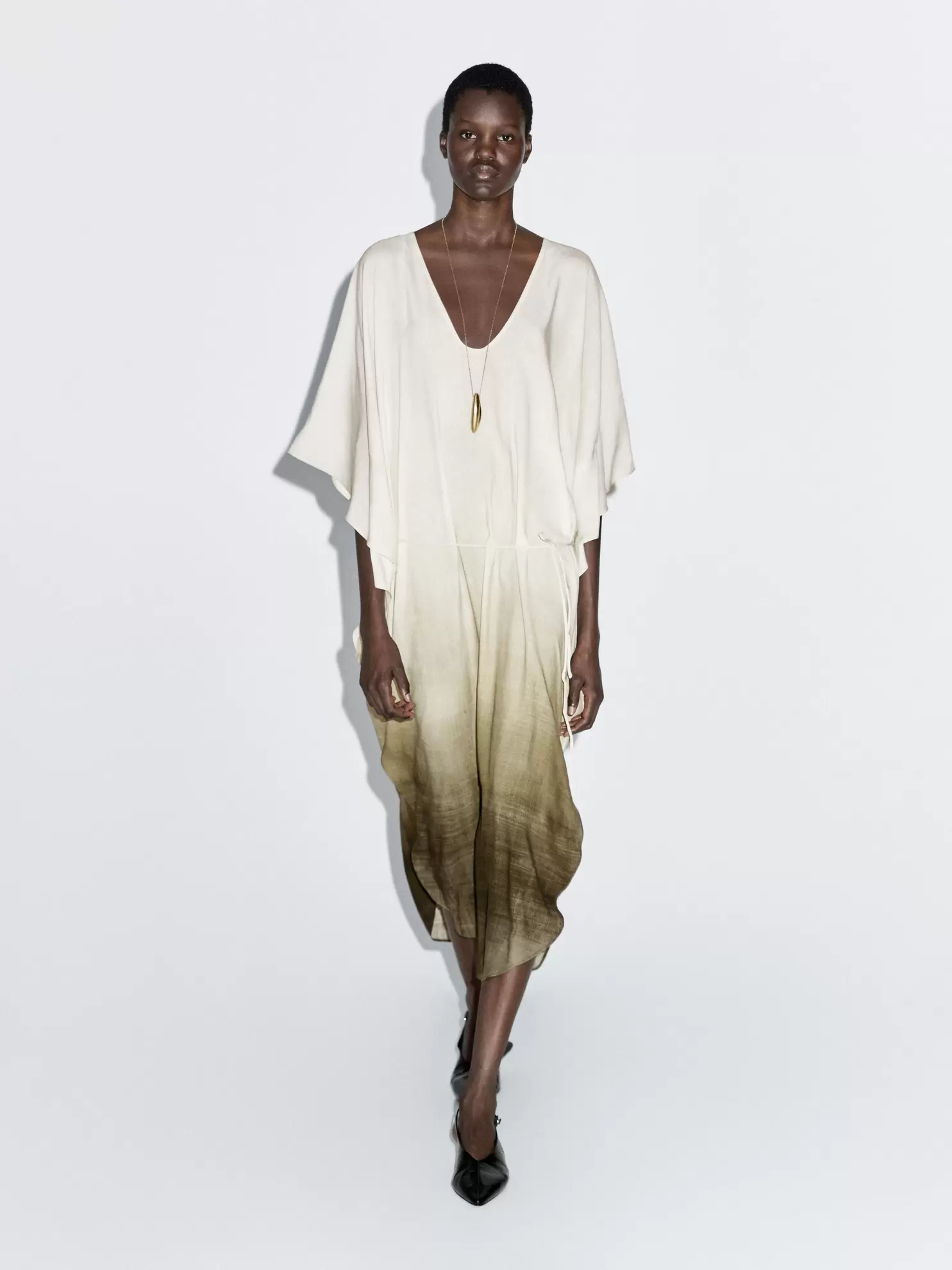 Vestido largo túnica manga murciélago