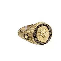 ANILLO LEON CON ZIRCONES 18K