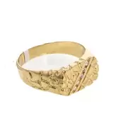 ANILLO PLACA CON ZIRCONES 18K