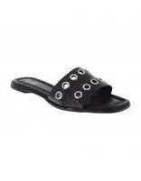 Sandalias planas Grommet para mujer
