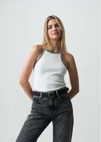 Camiseta de tiras en tela acanalada