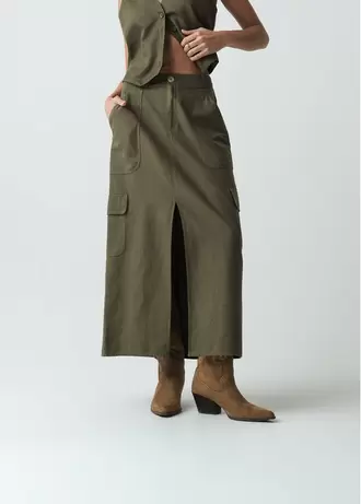 Falda larga tipo cargo