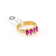ANILLO PIEDRAS FUCSIA 18K