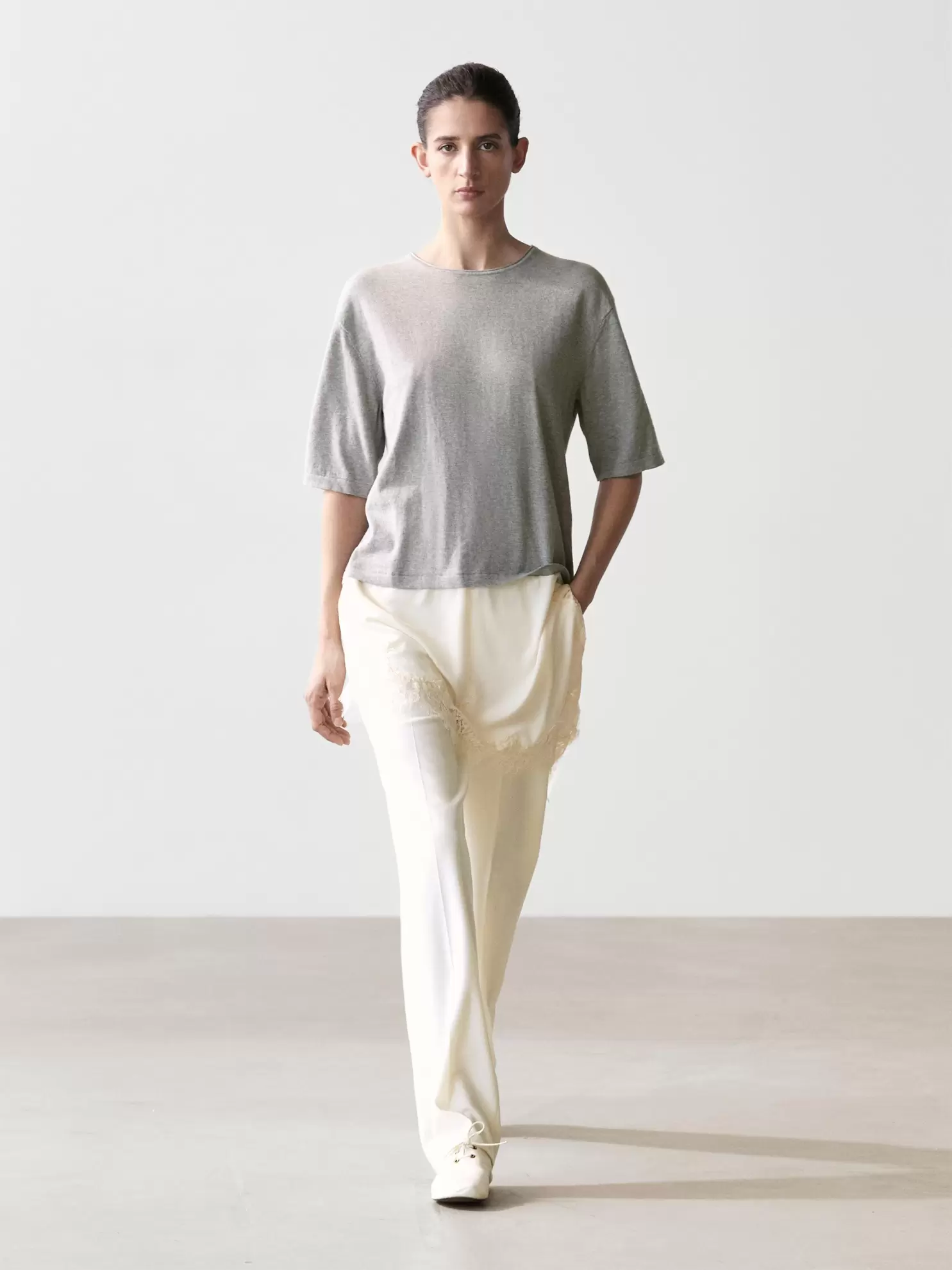 Jersey combinado detalle encaje