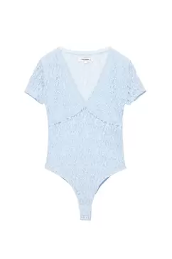 Body encaje manga corta