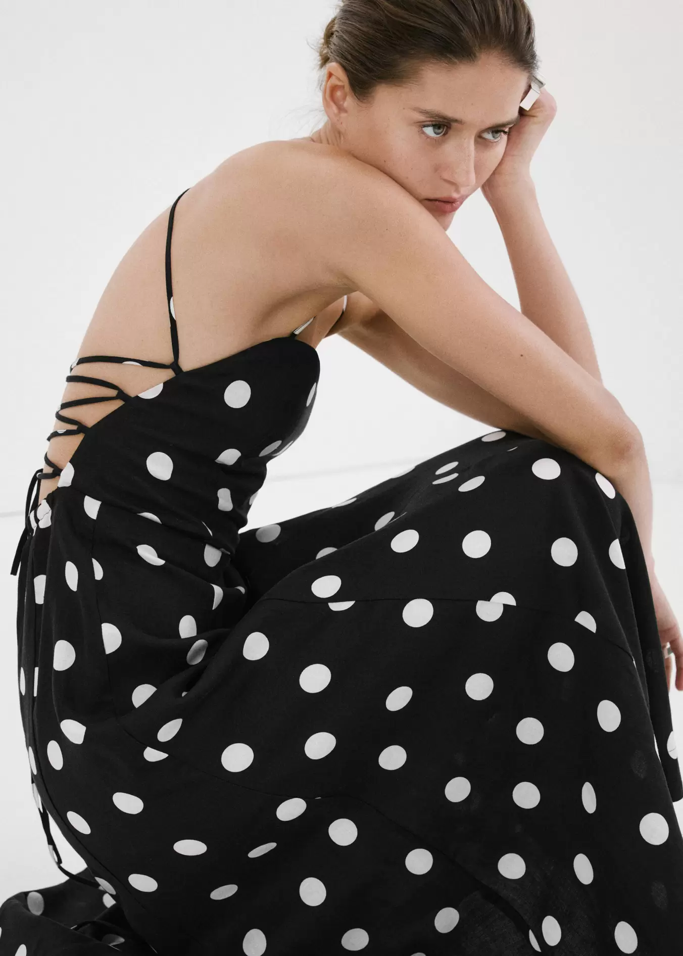 Vestido lyocell lunares