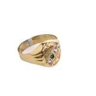 ANILLO PLACA 3 TONOS CON ZIRCONES 18K
