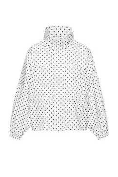 Chaqueta cuello alto lunares