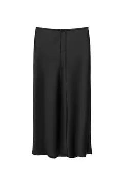 Falda midi satinada