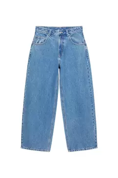 Jeans balloon texto bordado