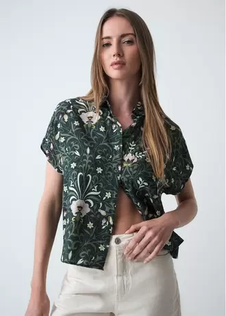 Camisa manga corta estampada de flores