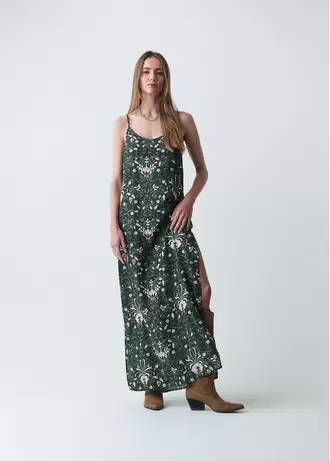 Vestido largo estampado de flores para el verano