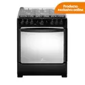 Cocina a Gas Indurama 6 Quemadores Maxgril Sorrento Zafiro Negro 76cm | NG S01