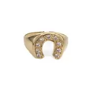 ANILLO DISEÑO HERRADURA CON ZIRCONES 18K
