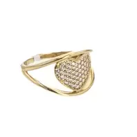 ANILLO CORAZON CON ZIRCONES 18K